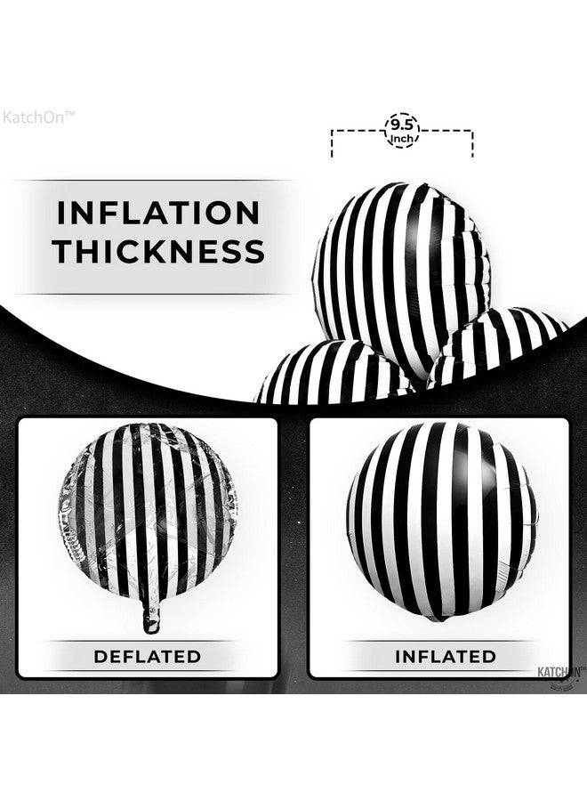 KatchOn, Big Black and White Stripe Balloons - 18 Inch, Pack of 10 | Black and White Balloons Decorations | graduation balloons for Graduation Decorations 2025 | Grad Party Decor 2025 - Image 3