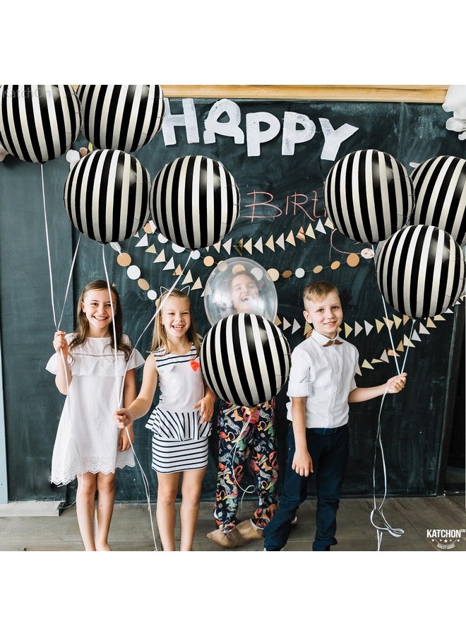 KatchOn, Big Black and White Stripe Balloons - 18 Inch, Pack of 10 | Black and White Balloons Decorations | graduation balloons for Graduation Decorations 2025 | Grad Party Decor 2025 - Image 5