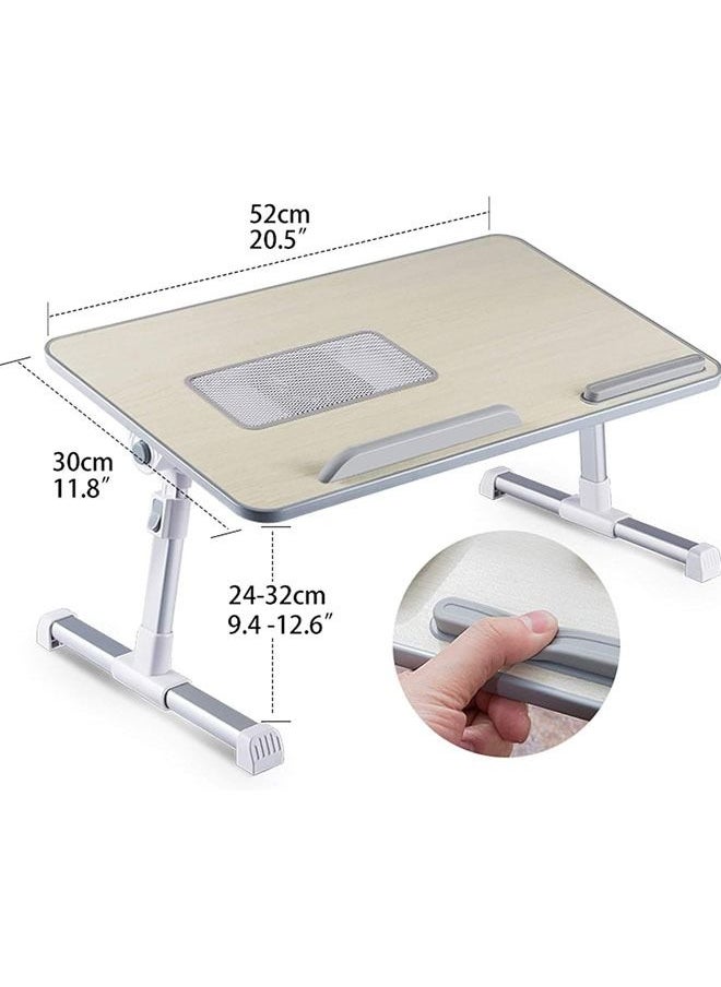 Arabest Laptop Stand for Bed, Portable Laptop Table with Foldable Legs Notebook Computer Desk for Laptop Reading and Writing Lap Tray for Eating in Bed Sofa Couch Floor (Wood, Medium)  - Image 4