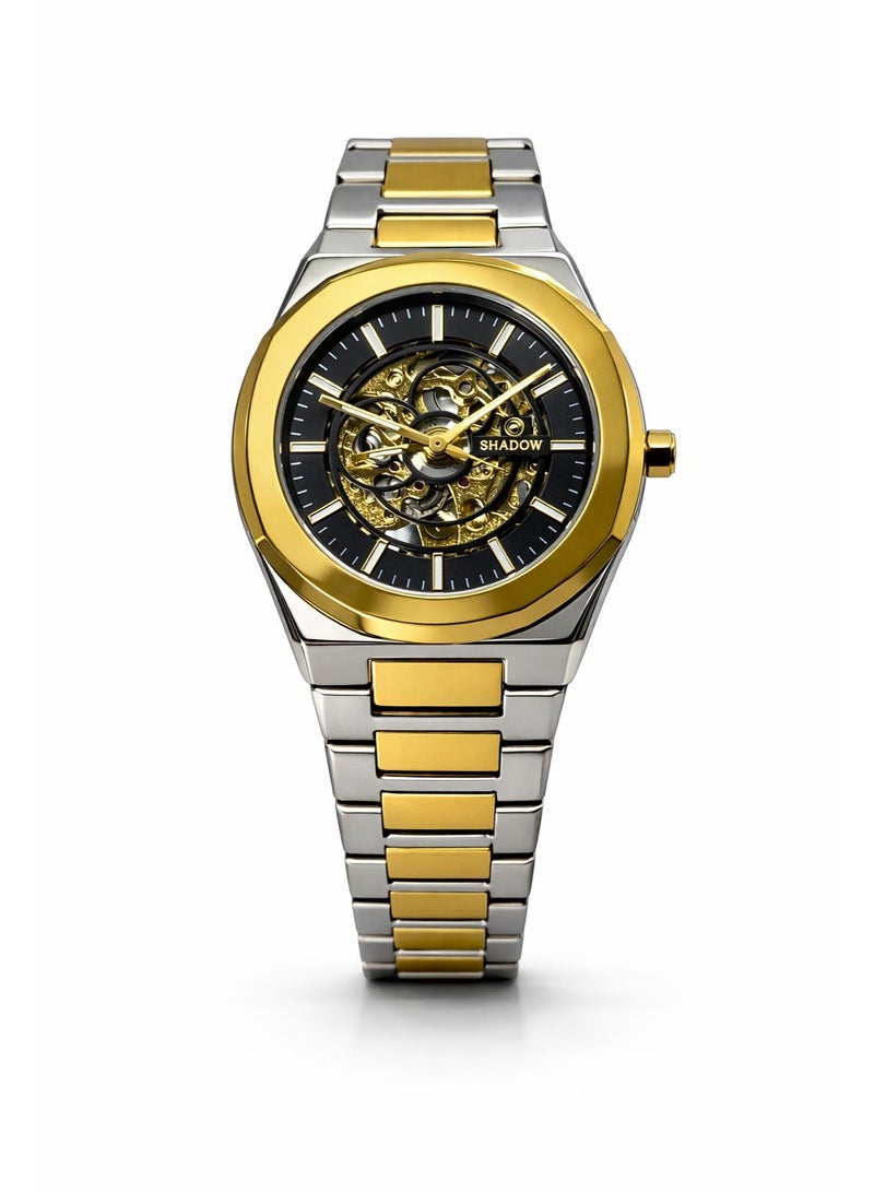 Shadow ROYAL ORBIT AS8196M Automatic Men’s Skeleton Watch Stainless Steel Gold & Silver Luxury Mechanical Wrist Watch - Image 1