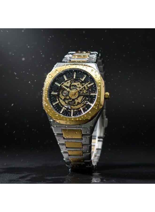 Shadow ROYAL ORBIT AS8196M Automatic Men’s Skeleton Watch Stainless Steel Gold & Silver Luxury Mechanical Wrist Watch - Image 5
