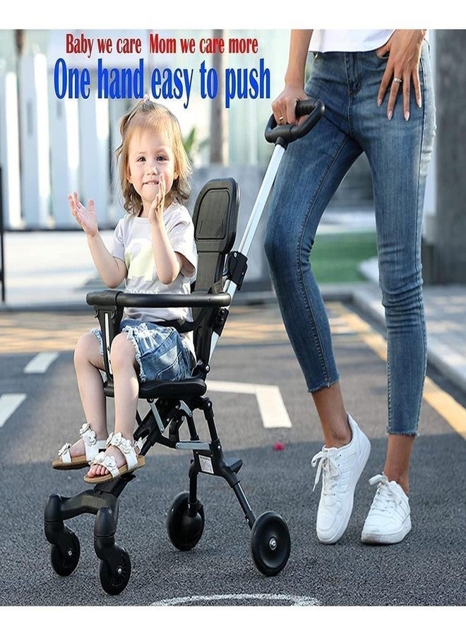 MAHOSTAV Foldable Baby Stroller, Easy to Fold for Travel and Outdoor Use with Sunshade and 360 ° Rotating Seat, Adjustable Handle, Soft Wheel, 3 Point Safety Belt, Baby Pram Stroller for Kids with Canopy & Parent Handle. - Image 3