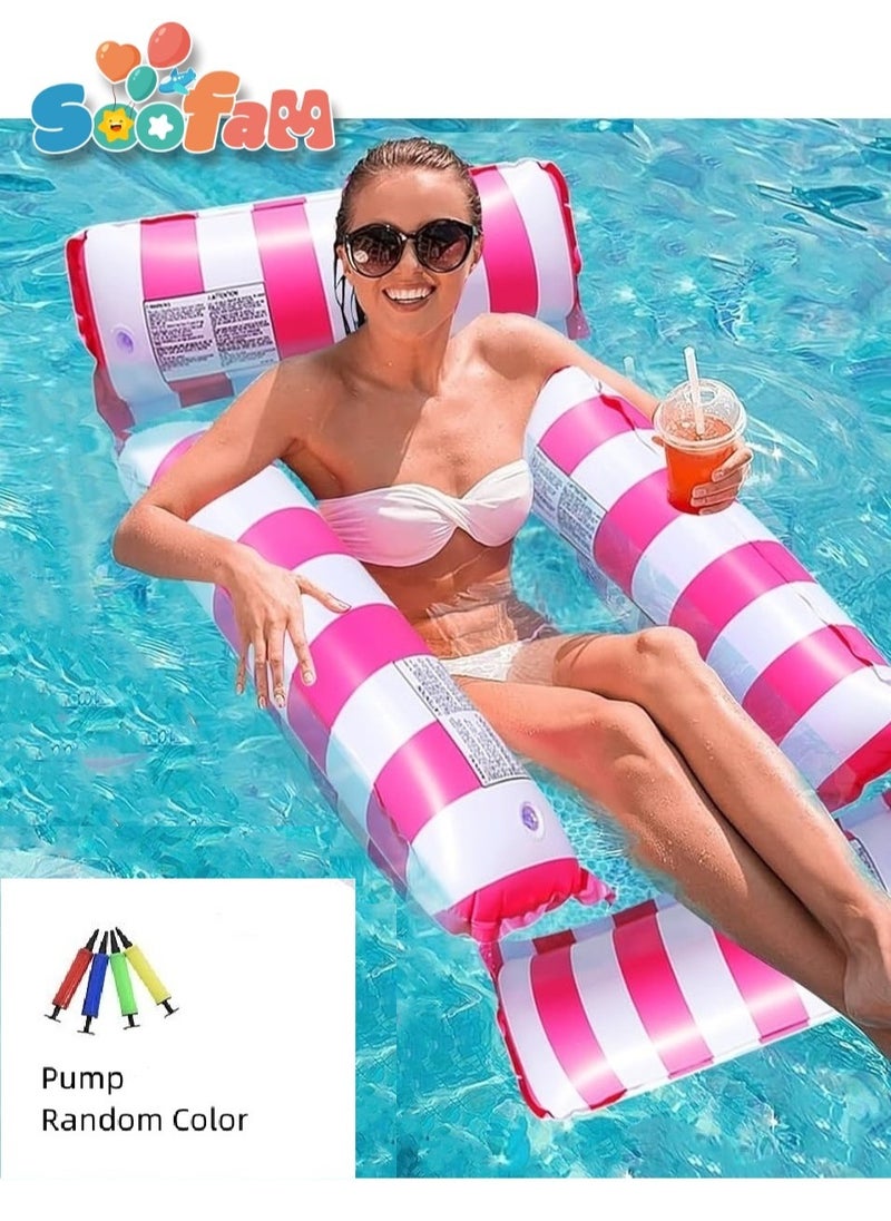 Soofam Swimming Pool Floats, 4-in-1 Adults Pool Float & Water Hammock with Air Pumps, Multi-Purpose, Inflatable Pool Floats for Adults Pink  - Image 1