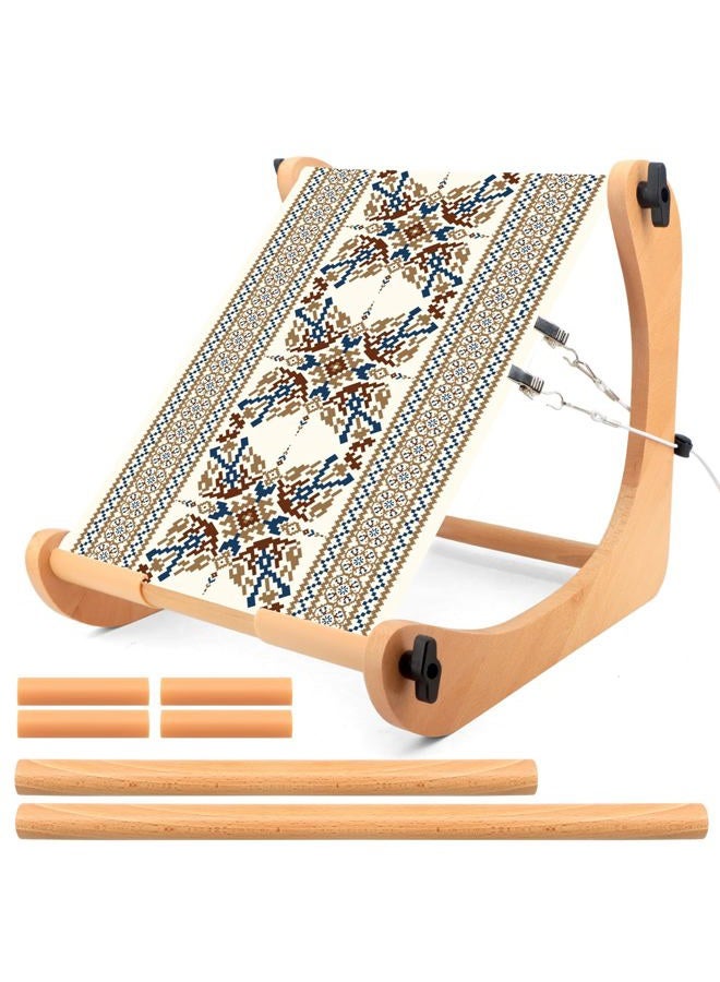 ZOCONE Adjustable Width Embroidery Stand with 2 Sizes Rod (11.8" and 15.75"), Cross Stitch Frame with Side Securing Cords, Cross Stitch Stand for Lap or Table Top with Greater Stability - Image 1