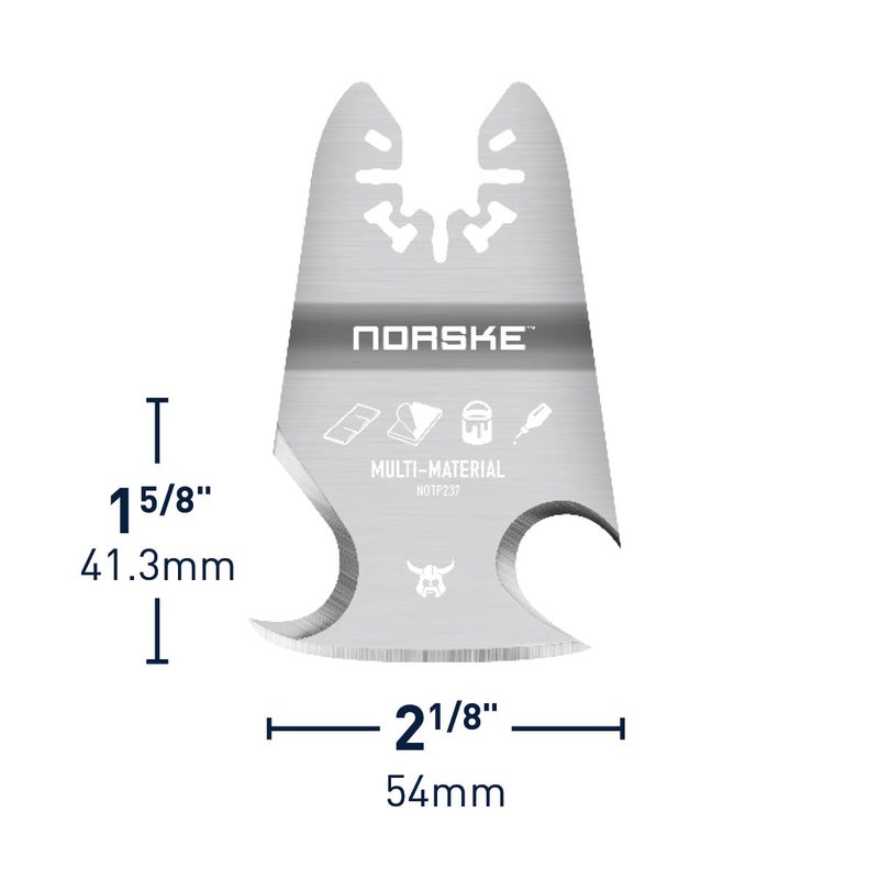Norske Tools NOTP237 Oscillating Multi Tool Accessory Blade Universal Fit 3-in-1 Rigid Scraper & Knives - Image 2