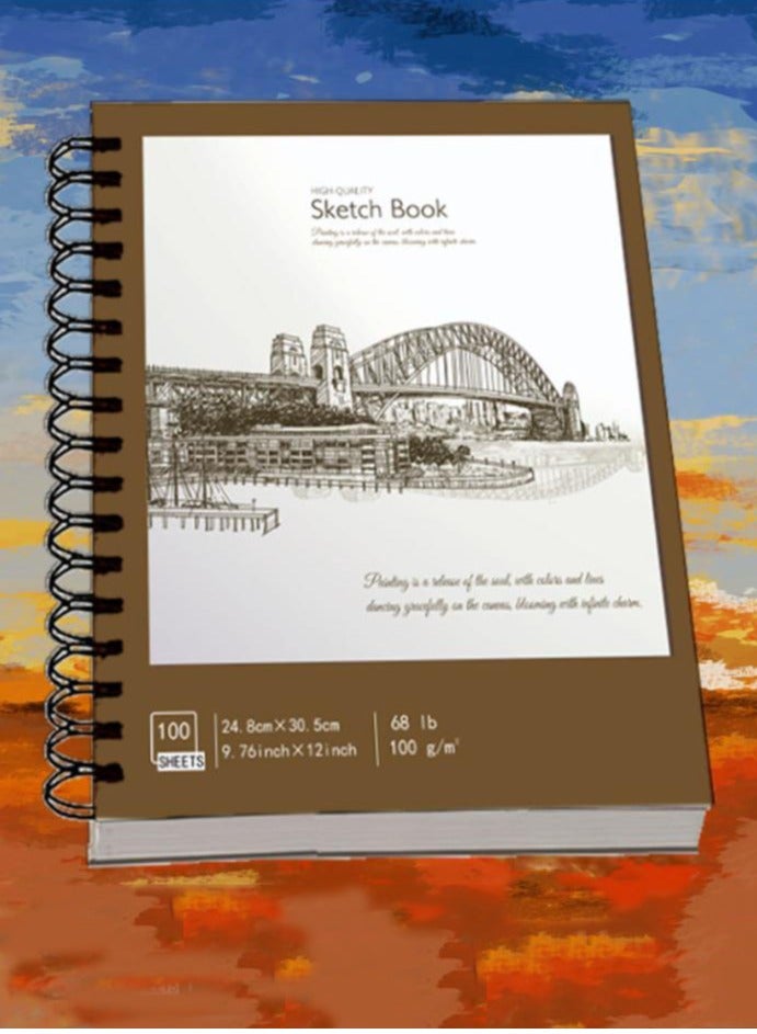 DURKU 100 Sheets Sketch Pad White Thick Papers, Blank White Paper Sketch Book, Drawing Book for Kids,Spiral Bound Artist Sketch Paper, Acid Free Art Book - Image 1