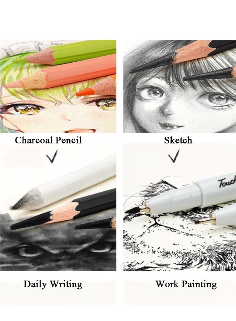 DURKU 100 Sheets Sketch Pad White Thick Papers, Blank White Paper Sketch Book, Drawing Book for Kids,Spiral Bound Artist Sketch Paper, Acid Free Art Book - Image 3