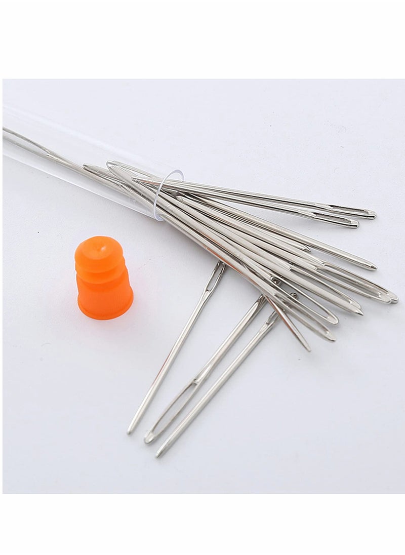 Generic - Large Eye Blunt Needles, Quality Stainless Steel Yarn Knitting Needles, Embroidery Needles for Brocade, and Sewing Needles, Crafting Knitting Weaving Stringing Needles (Silver - 12 Pieces) - Image 1