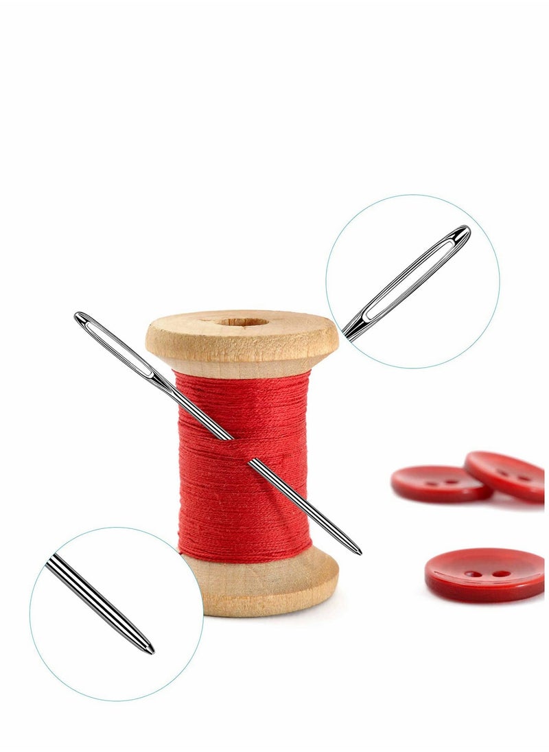 Generic - Large Eye Blunt Needles, Quality Stainless Steel Yarn Knitting Needles, Embroidery Needles for Brocade, and Sewing Needles, Crafting Knitting Weaving Stringing Needles (Silver - 12 Pieces) - Image 1
