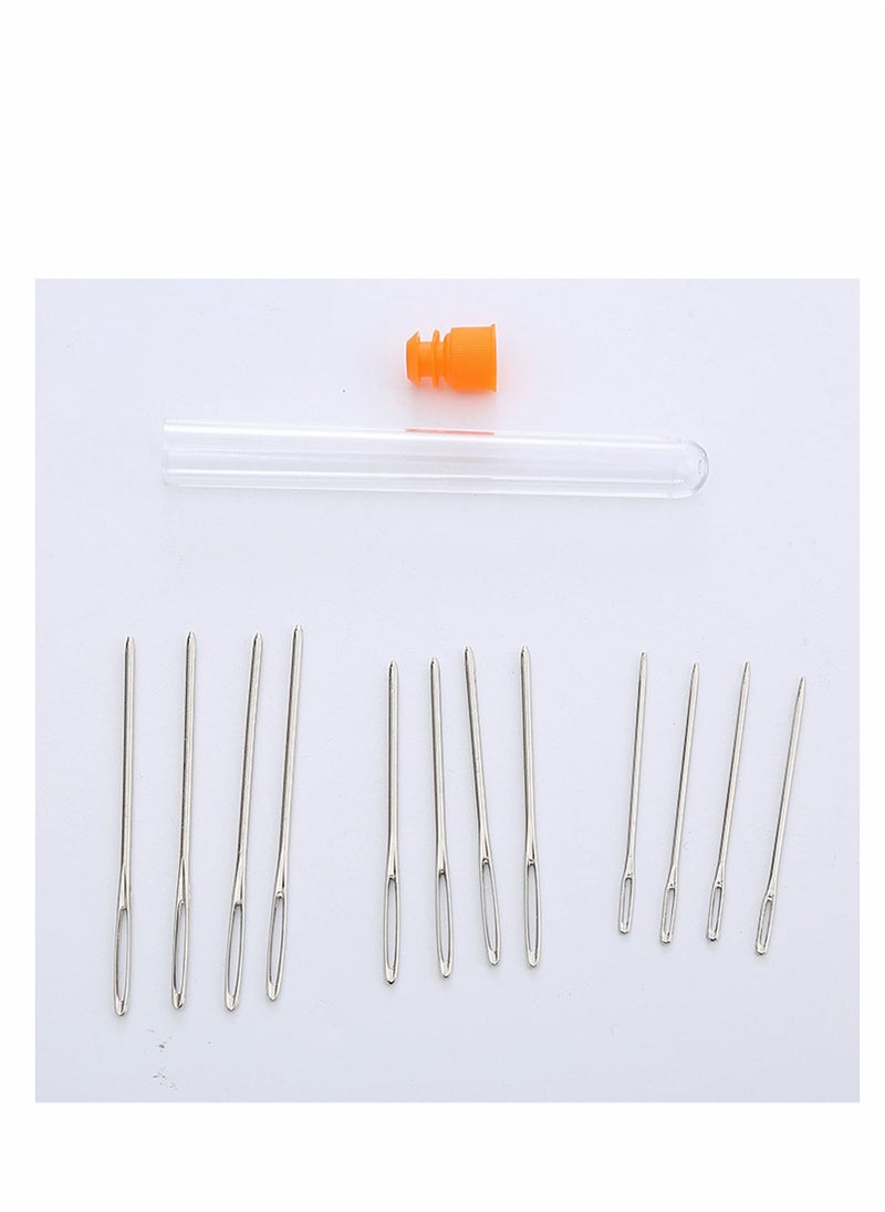 Generic - Large Eye Blunt Needles, Quality Stainless Steel Yarn Knitting Needles, Embroidery Needles for Brocade, and Sewing Needles, Crafting Knitting Weaving Stringing Needles (Silver - 12 Pieces) - Image 1