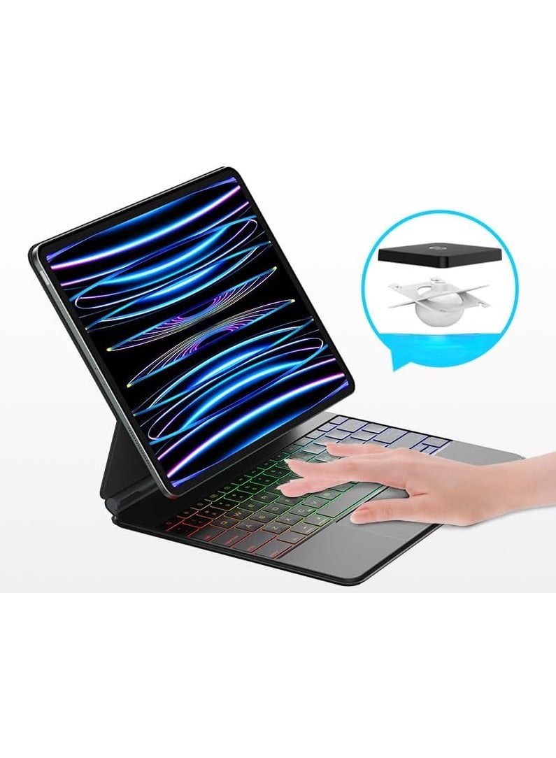 Magic Smart Bluetooth Keyboard Case Compatible with iPad Air 11 inch (2024) M2, iPad Air 6th Generation - With Trackpad RGB Backlit Keyboard For iPad Air 6 - Image 2