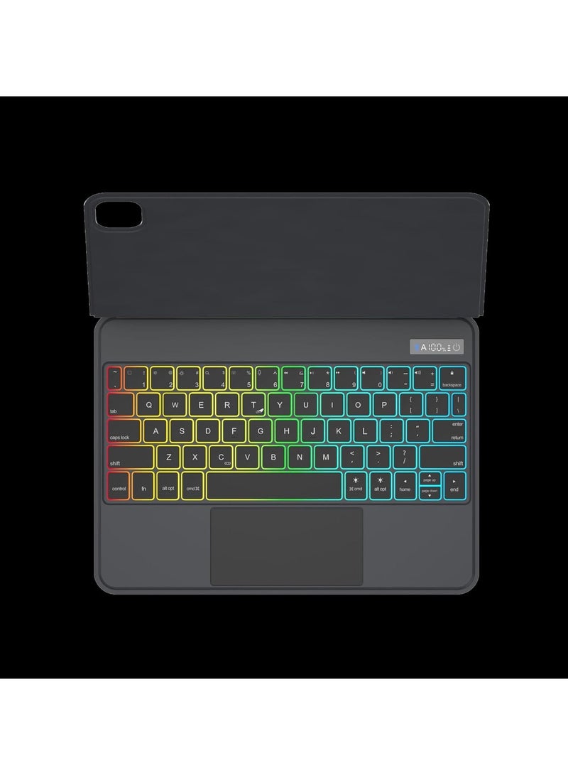 Magic Smart Bluetooth Keyboard Case Compatible with iPad Air 11 inch (2024) M2, iPad Air 6th Generation - With Trackpad RGB Backlit Keyboard For iPad Air 6 - Image 5
