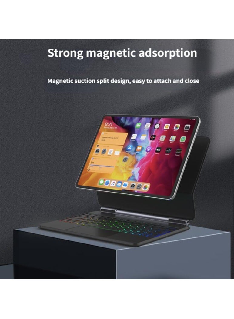 Magic Smart Bluetooth Keyboard Case Compatible with iPad Air 11 inch (2024) M2, iPad Air 6th Generation - With Trackpad RGB Backlit Keyboard For iPad Air 6 - Image 3