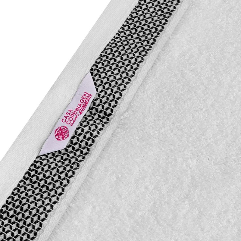 Casa Copenhagen - Egyptian Cotton Solitiare 2 Pcs Hand Towel (40 X 60 cm) Colour : White - Image 2