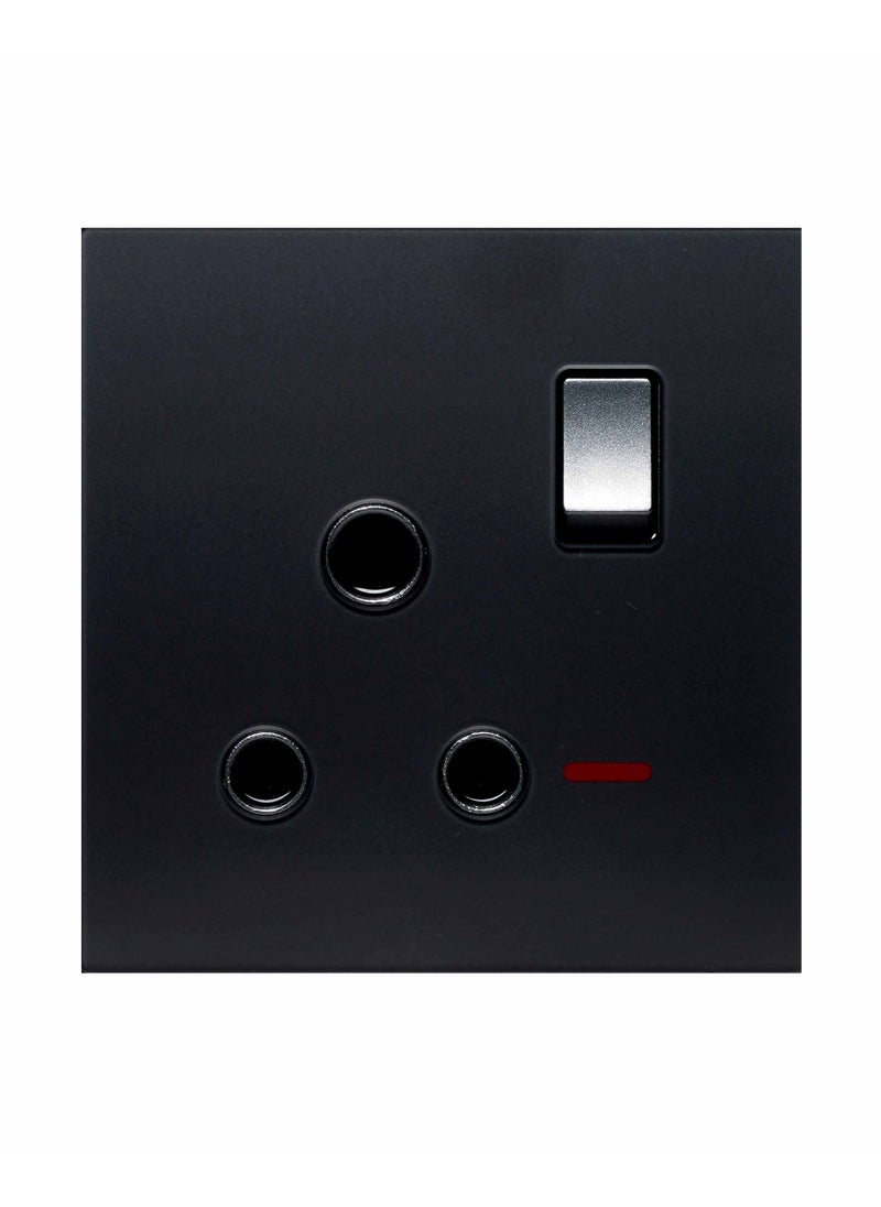 Donmarco - Outlet Socket 15A – Ultra Thin Glass, Stylish and Durable Design , Fire-Resistant Electric Outlet , 15-Year Warranty , (Matt Black) - Image 1