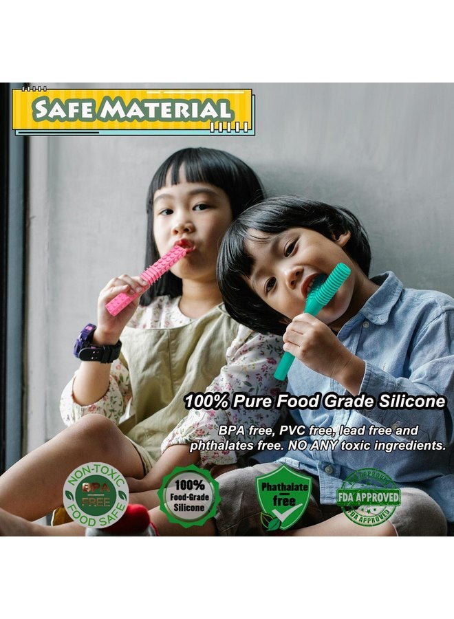 Flyaway Sensory Toys for Kids with Autism, 5 Pack Autism Toys Silicone Baby Teething Toys for ADHD, Anxiety, SPD Chewing Biting Fidgeting, Teething Relief Tubes for Babies - BPA Free - Image 4