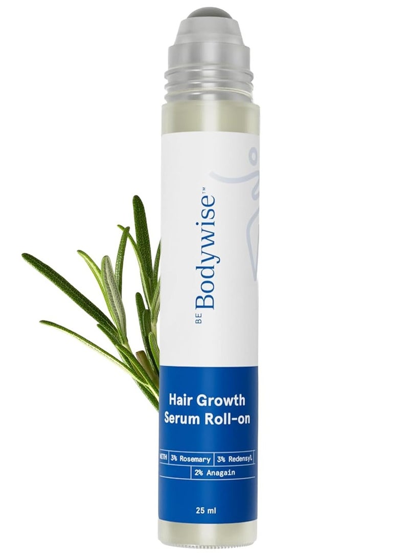 Be Bodywise Rosemary Hair Growth Serum  Roll On  25ml   3% Redensyl 2% Aminexil and 2% Anagain   Thicker and Stronger Hair Growth Prevents Hair Fall and Stimulates Hair Follicles   For All Hair Types - Image 1