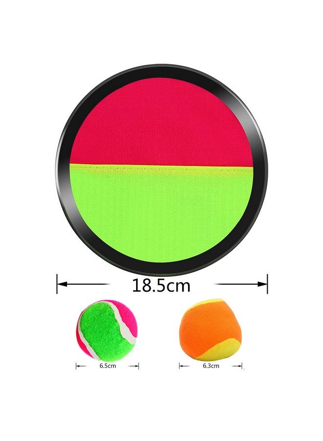 Aneco Aneco Paddle Catch Ball and Toss Game Set Disc Toss and Catch Paddle Game with 1 Storage Bag, 4 Paddles and 6 Balls (2 Big Balls and 4 Small Balls)  - Image 2