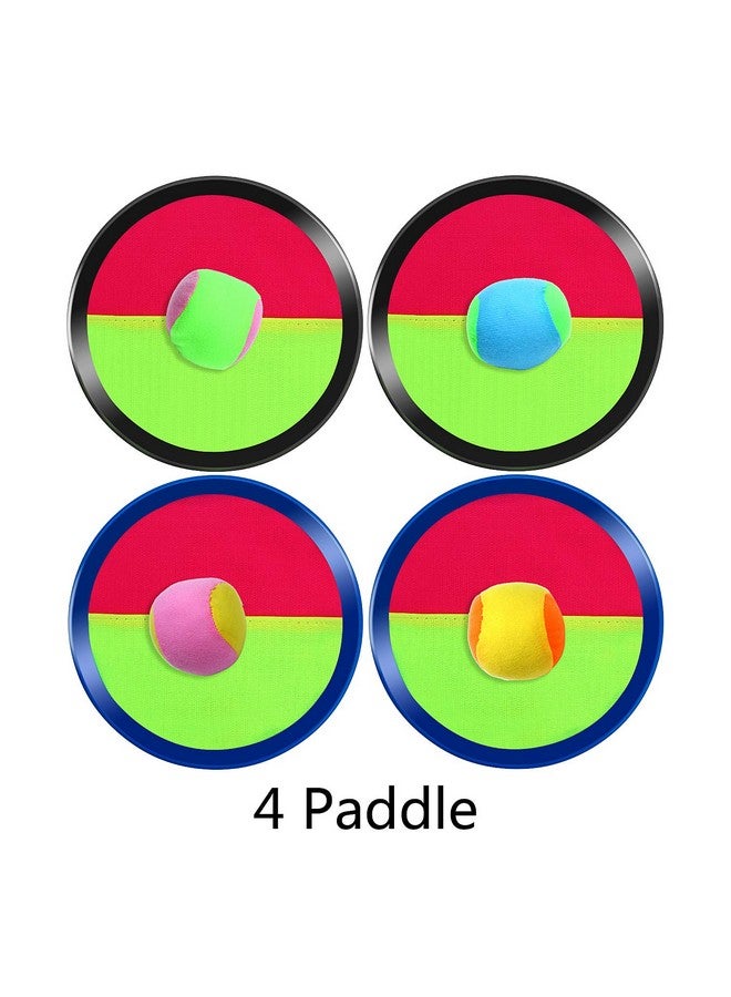 Aneco Aneco Paddle Catch Ball and Toss Game Set Disc Toss and Catch Paddle Game with 1 Storage Bag, 4 Paddles and 6 Balls (2 Big Balls and 4 Small Balls)  - Image 3