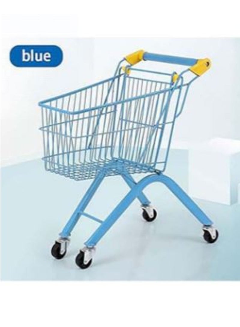 حسم عربة تسوق من الحديد للأطفال، عربة تسوق صغيرة للسوبر ماركت للأطفال، لعبة عربة تسوق بإطار معدني قوي، عربة تسوق للعب التظاهري للأطفال من عمر 3 أعوام فما فوق - Image 3