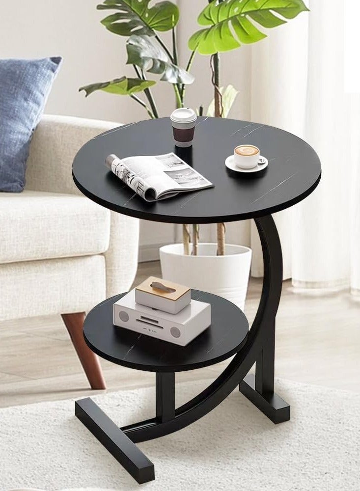 DubaiGallery طاولة قهوة بسيطة وعصرية طلاء عالي الحرارة طاولة جانبية بطبقتين أثاث غرفة المعيشة طاولة تلفاز ذات قدرة تحمل مستقرة - Image 2