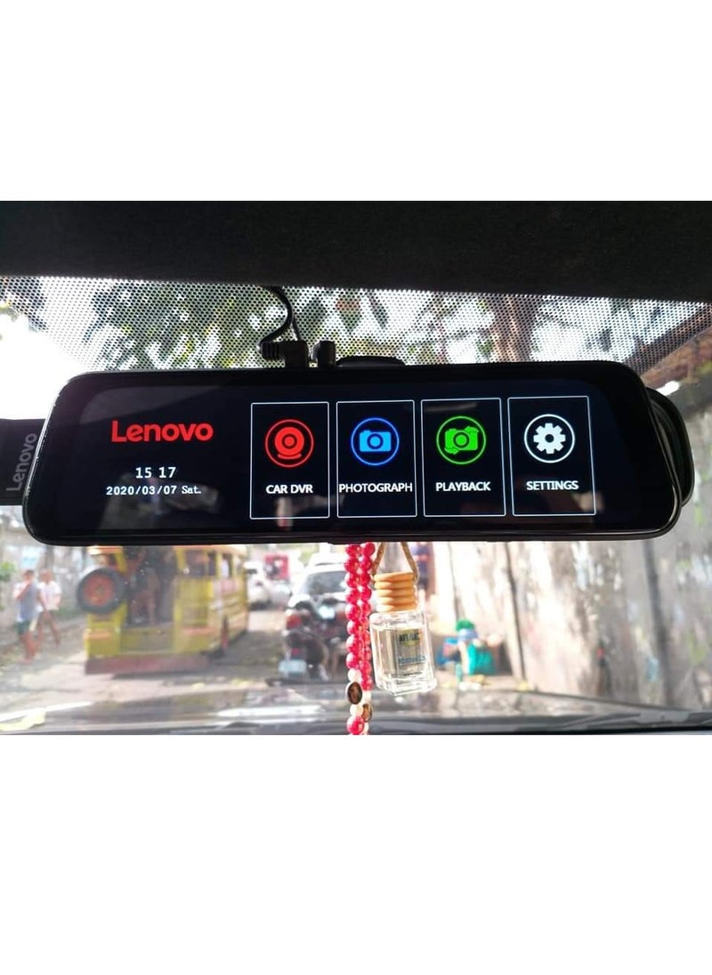 Lenovo Lenovo DVR V7 With 2 Camera Touch Screen Center Mirror Recorder With 2 Cameras Dashcam 64GB SD Card Included  - Image 5