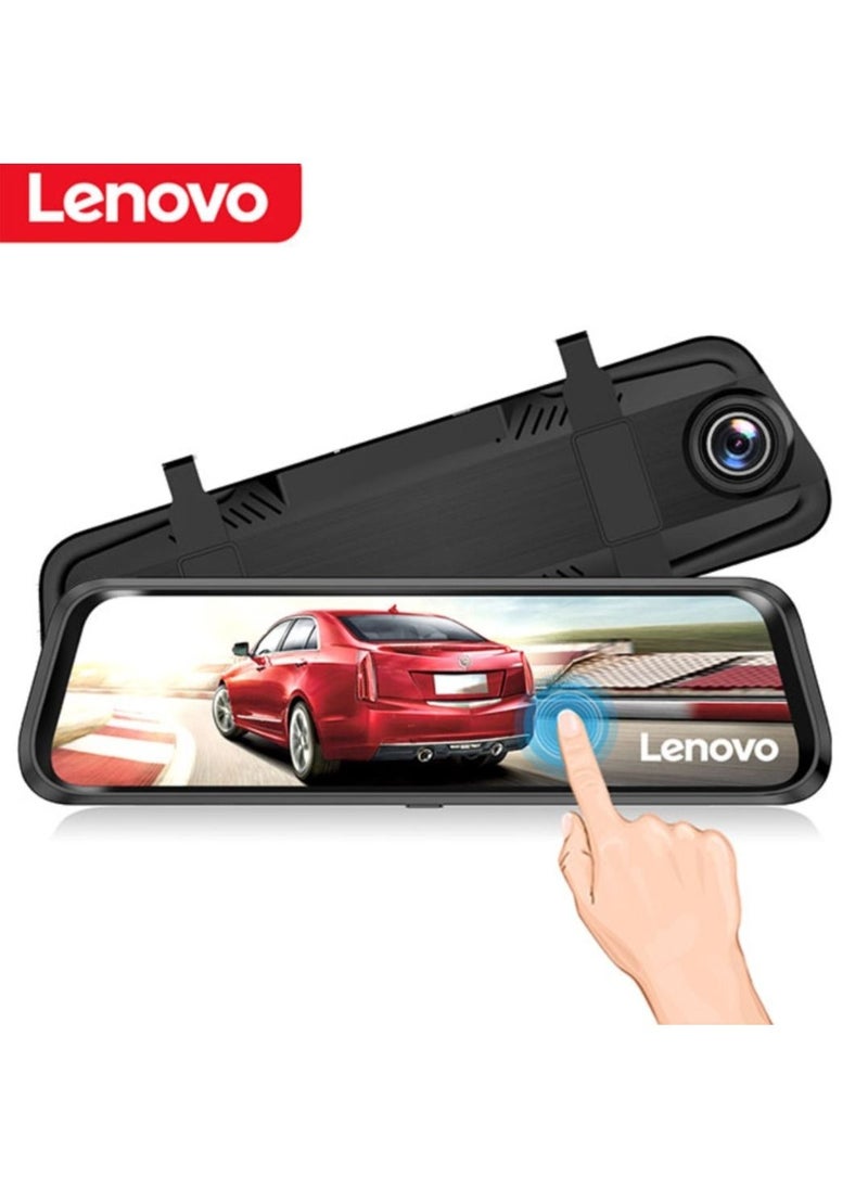 Lenovo - Lenovo DVR V7 With 2 Camera Touch Screen Center Mirror Recorder With 2 Cameras Dashcam 64GB SD Card Included - Image 1