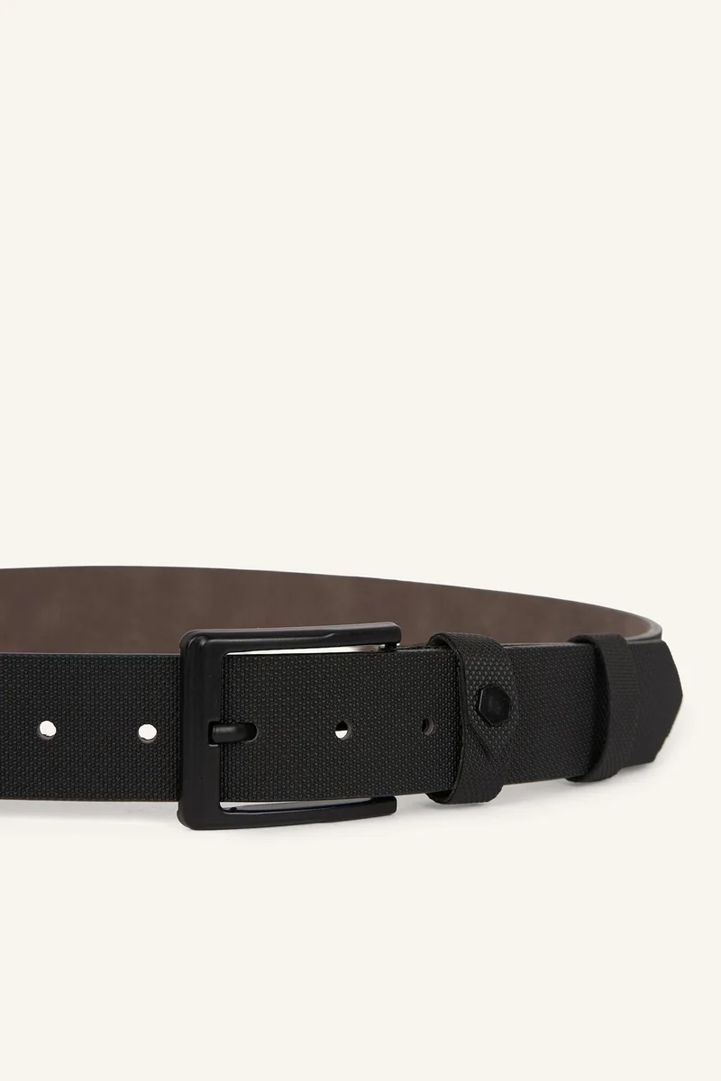 Defacto  Man Rectangular Hair Clip Faux Leather Denim Belt for Men | Best Price UAE