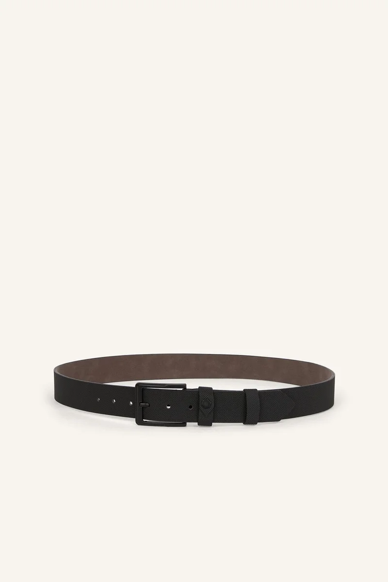 ديفاكتو Man Rectangular Hair Clip Faux Leather Denim Belt