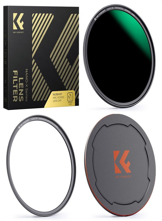 كيه آند إف كونسبت فلتر الكثافة المحايدة المغناطيسي K&F Concept Nano X-Series ND1000 (10 وقفات) مع نظام تحرير سريع مغناطيسي ومحول عدسة 55 مم - Image 1