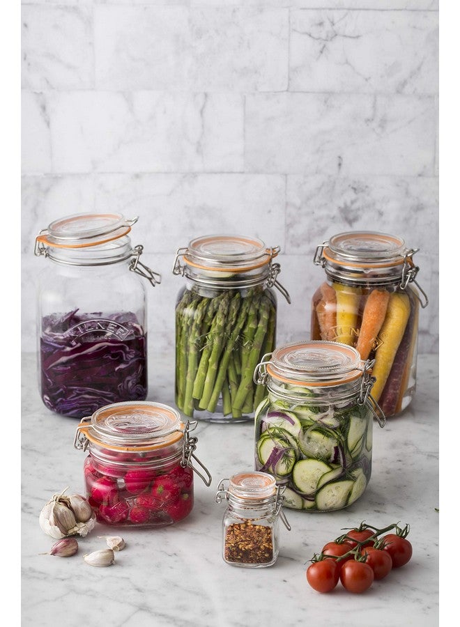 Kilner EST 1842 Premium Clip Top Airtight Glass Canister Food Storage container Jar for thinKitchen with Lid of Glass, Glass Lock with Wire Clip Lock, Top Fastening Lid, 1 Litre,Clear - Image 3