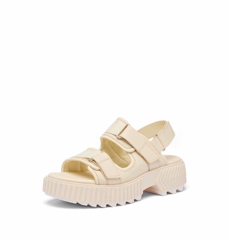 Sorel Women's Contemporary Flat Sandal, Chalk/Chalk, 7.5