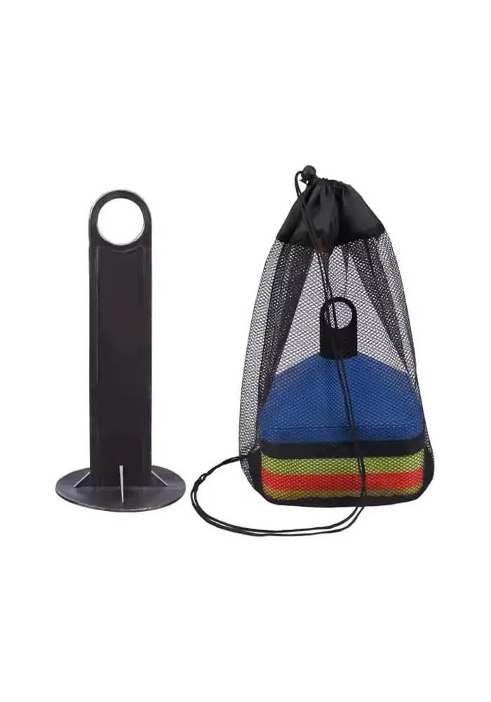 Sports Training Square Disc Cones - 50-Pack Multicolour Agility Markers - Image 2