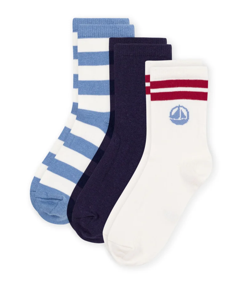 بيتي باتو 3 Pairs Of Children's Stripy Cotton Socks