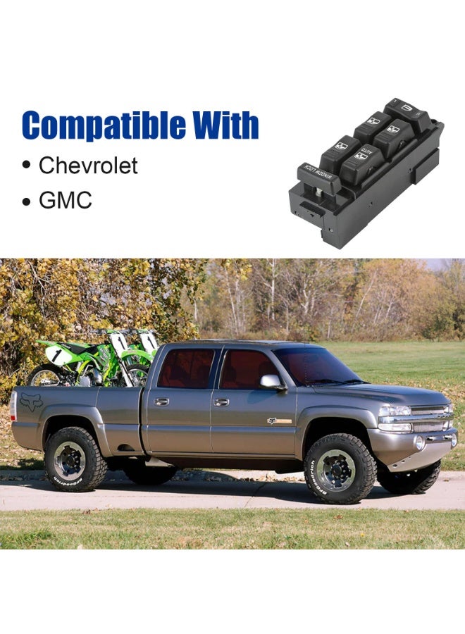 KISSUN Window Switch Driver Side, Power Master Control Window Switch with 8Pins+12Pins, Replacement for 2000 2001 2002 Chevy Silverado & GMC Sierra 1500HD 2500HD 3500, GMC Yukon XL, 2002 Avalanche - Image 4