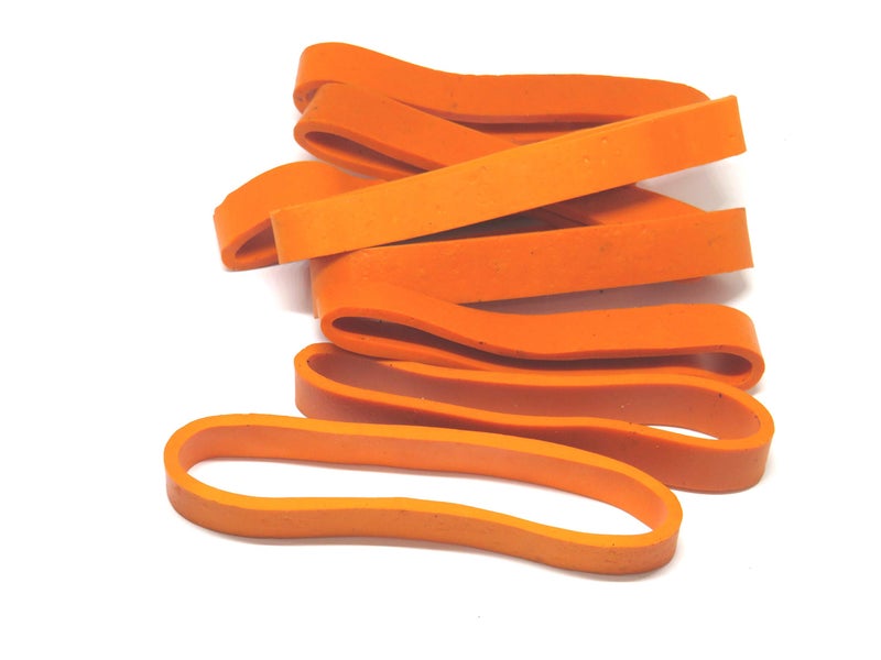 IMPRINT 9 MM Wide Orange 9 CM Long Rubber Bands, Big, Large, Extra Strong and Thick Rubber Bands Pack of 20 - Image 1