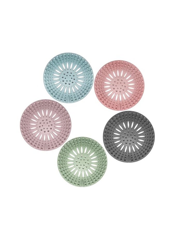 General Hair Catcher Durable Silicone Hair Stopper Shower Drain Covers Easy to Install and Clean Suit for Bathroom Bathtub and Kitchen 5 Pack  - Image 1