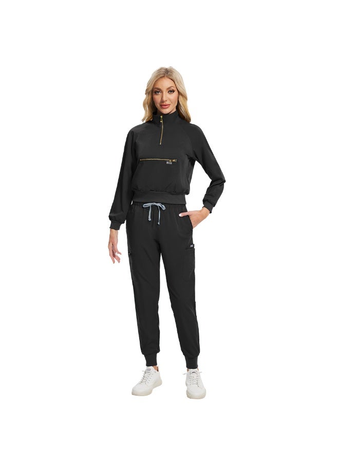 NIBEMINENT Scrubs Uniform High Quality Medical Scrubs Breathable Clinic Hospital Nurse Uniforms Workwear Long Sleeved Zipper Collar Uniform - Image 1