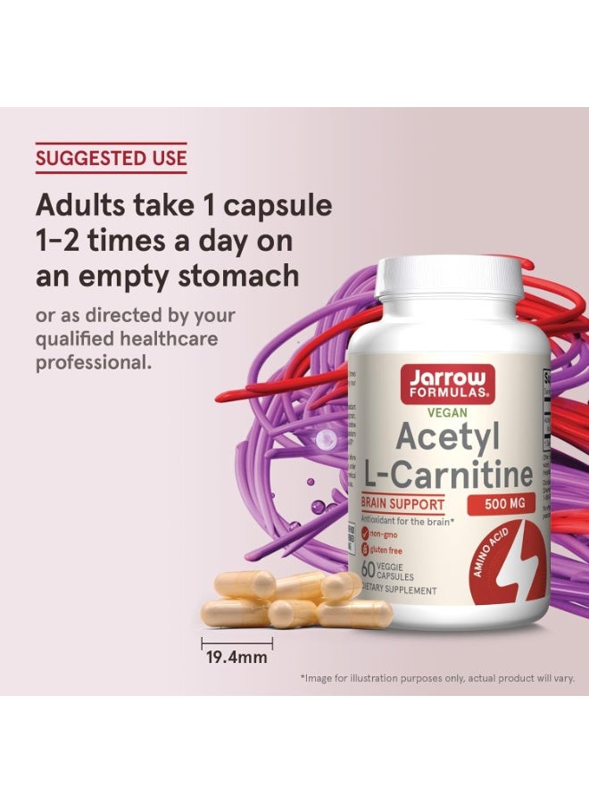 jarrow formulas Acetyl L-Carnitine, 500 mg, 60 Veggie Capsules - Image 5