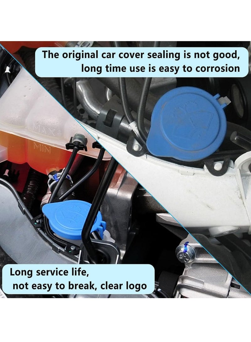 Excefore Windshield Wiper Washer Fluid Reservoir Tank Bottle Cap, Replacement Windshield Wiper Washer Fluid Reservoir Tank Bottle Cap Compatible for Ford Focus 2011-2015,Citroen C5 C6, OEM: #1708196(2Pcs) - Image 3