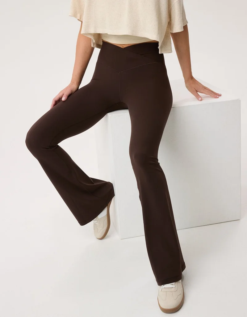 Aerie OFFLINE By Aerie Real Me High Waisted Crossover Flare Legging