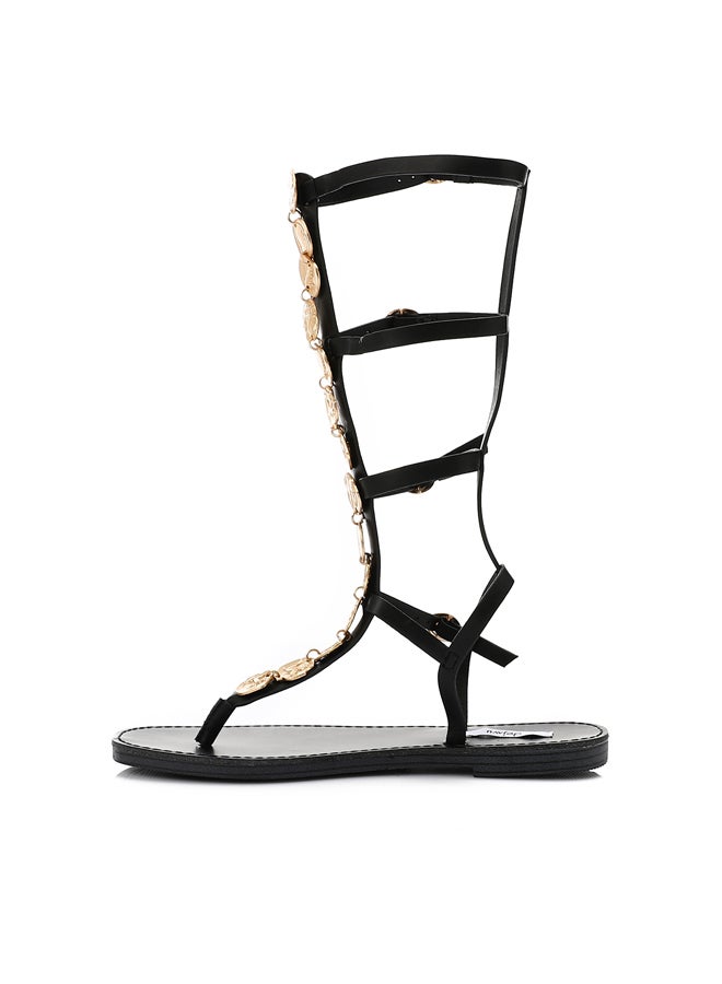 ديجافو صنادل مزخرفة بقطع معدنية متعددة - أسود - Image 3