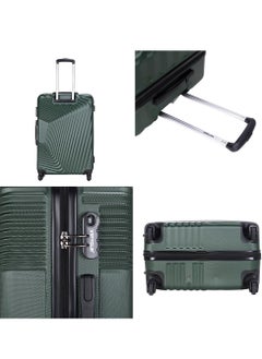 VIPTOUR ABS Hardside 3 Piece Trolley Luggage Set  Spinner Wheels with Number Lock 20/24/28 Inches   Dark Green  - Image 5