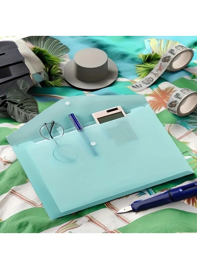 4pcs Pastel Colored A4 File Folders With Snap Closure Random Color Durable Plastic Document Organizers For School Office Home Organization Desk Workspace Essentials Stylish Stationery - Image 5