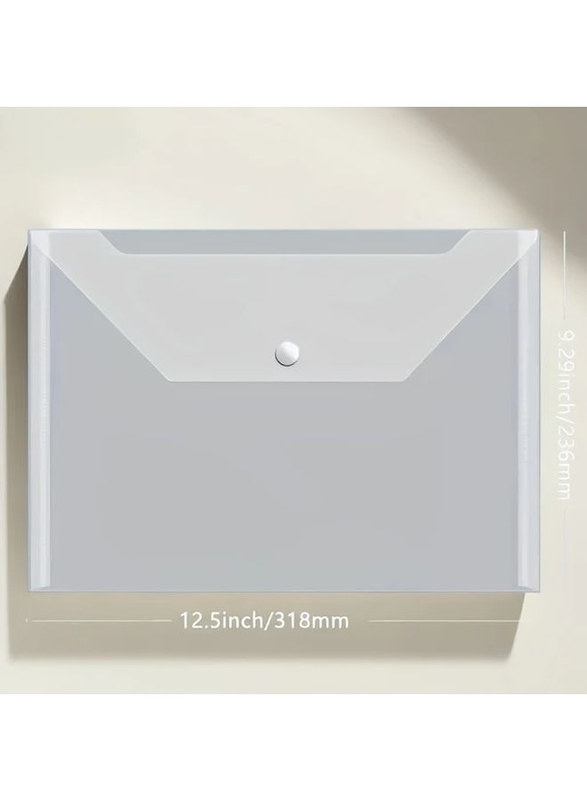 4pcs Pastel Colored A4 File Folders With Snap Closure Random Color Durable Plastic Document Organizers For School Office Home Organization Desk Workspace Essentials Stylish Stationery - Image 2