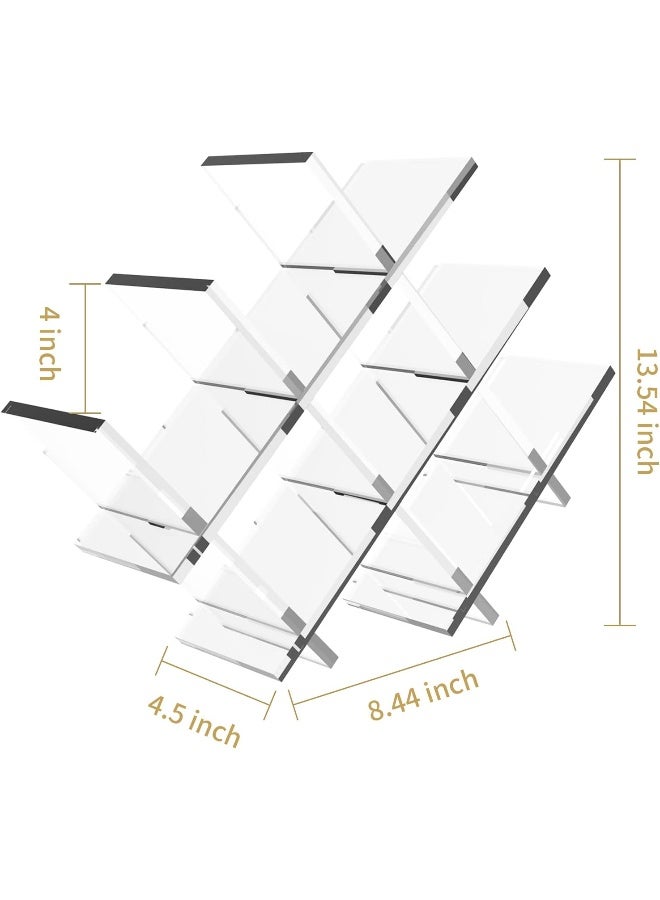 TPGP Wine Rack 8 Bottle Countertop Lattice Freestanding Small Wine Holder Modern Transparent Acrylic Plastic Free Standing Table Storage Wine Bottle Stand for Home Kitchen Bar Cabinets - Fit Party - Image 4