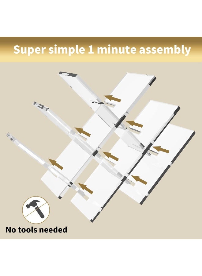 TPGP Wine Rack 8 Bottle Countertop Lattice Freestanding Small Wine Holder Modern Transparent Acrylic Plastic Free Standing Table Storage Wine Bottle Stand for Home Kitchen Bar Cabinets - Fit Party - Image 2