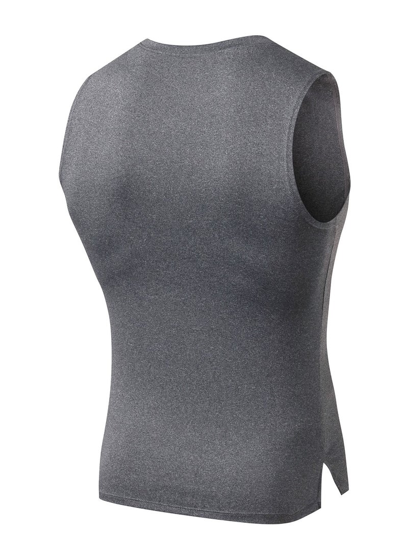Loquat - Men Quick Dry Breathable Elastic Vest Grey - Image 1