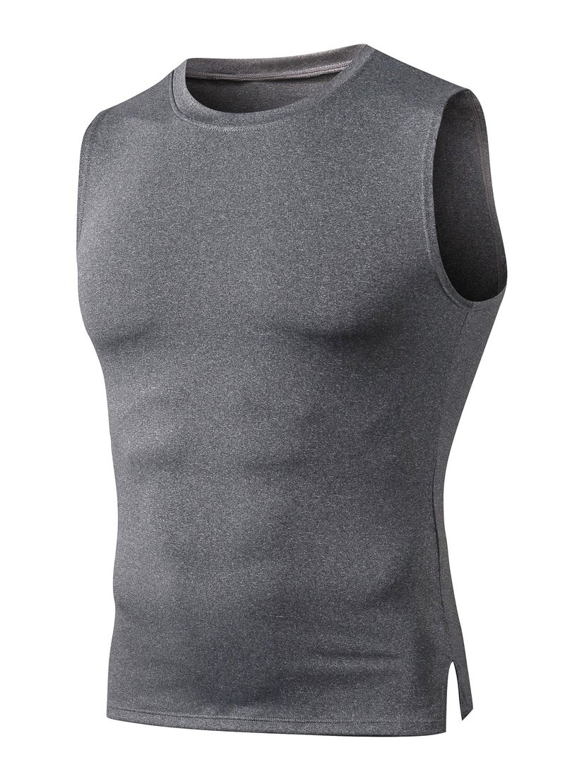 Loquat - Men Quick Dry Breathable Elastic Vest Grey - Image 1