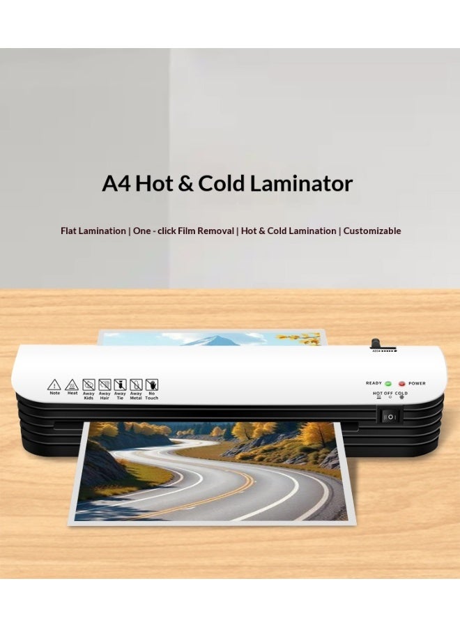 A4 Hot & Cold Laminator with 15 Laminating Pouches (A4/A5/A6 5 Each), ABS Anti-Jam, Fast Warm-Up, for Home & Office - Image 2